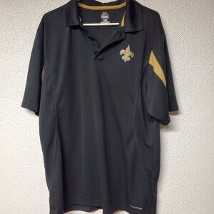 Mens Polo Shirt - NFL New Orleans Saints Football - Size Large by Majestic